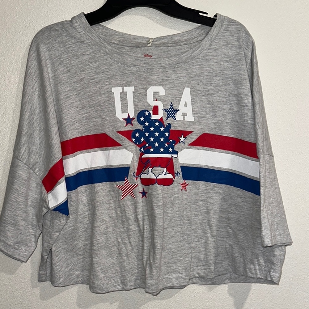 Disney Gray USA Mickey Mouse T-Shirt